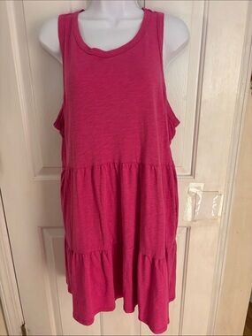 GAP Sleeveless Tiered Fuchsia Tank Dress babydoll style